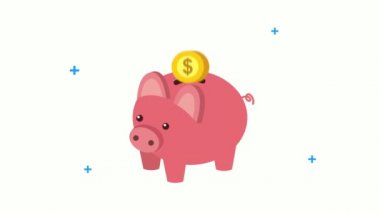 Ekonomi ve finansman domuz tasarrufu ve madeni paralar