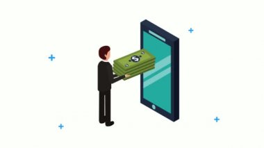 Akıllı telefon ve iş adamına sahip ebusiness hocalığı