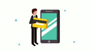 Akıllı telefon ve iş adamına sahip ebusiness hocalığı