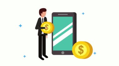 Akıllı telefon ve iş adamına sahip ebusiness hocalığı