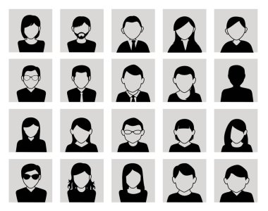 bir grup siluet işi insanı Avatar karakteri