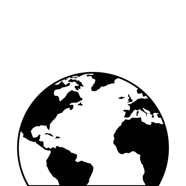Welt Planet Erde Linie Stil-Symbol — Stockvektor