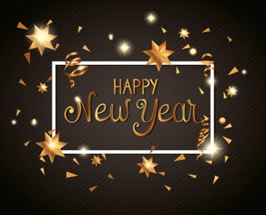çerçevedeki mutlu yeni yıl posteri