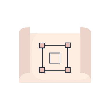 İzole inşaat planları kağıt vektör tasarımı