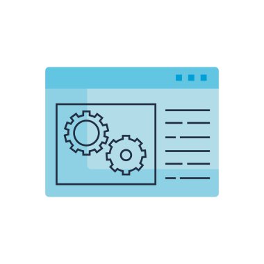 İzole edilmiş dişliler ve web sitesi vektör tasarımı