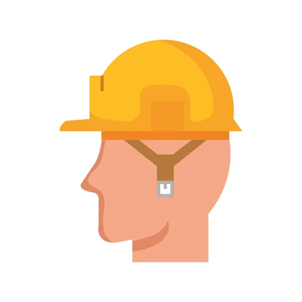 Constructeur homme avec conception vectorielle casque — Image vectorielle