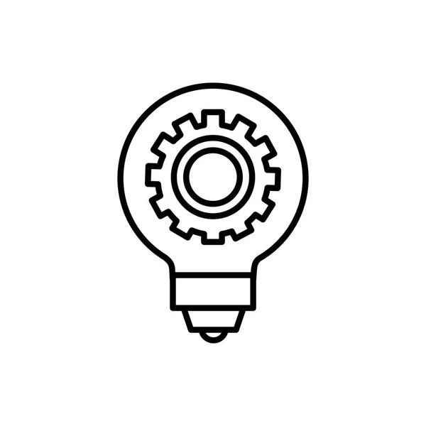 Isolated gear inside light bulb vector design — Stock Vector