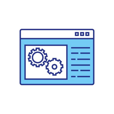 İzole edilmiş dişliler ve web sitesi vektör tasarımı