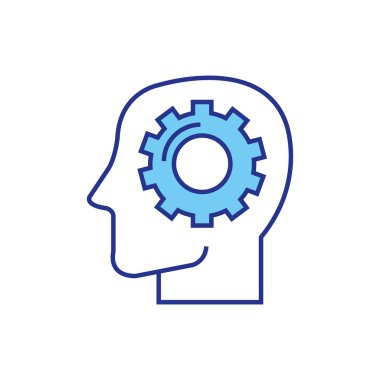 Kafa vektör tasarımı içindeki izole dişli