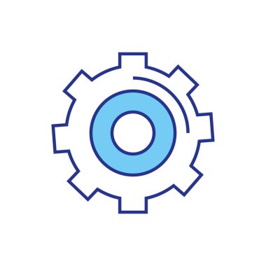 İzole edilmiş dişli ikon vektör tasarımı