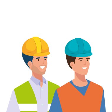 Miğfer vektör tasarımlı inşaatçılar