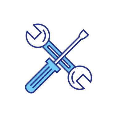 Yapı anahtarı ve tornavida vektör tasarımı
