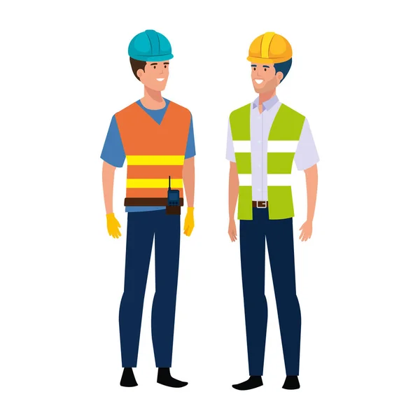 Constructor de hombres con diseño de vectores de casco — Vector de stock