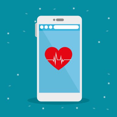 Kalp atışı ve akıllı telefon vektör tasarımı