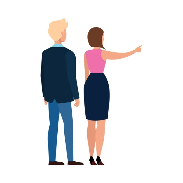 Mujer y hombre diseño de vectores avatar — Vector de stock