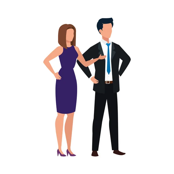 Woman and man avatar vector design — Stock Vector