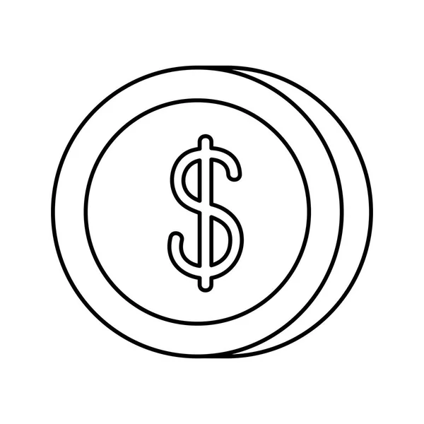 Isolato disegno vettoriale icona moneta — Vettoriale Stock