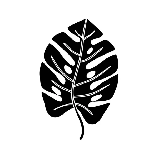 Silhueta de folha natureza tropical ícone isolado — Vetor de Stock