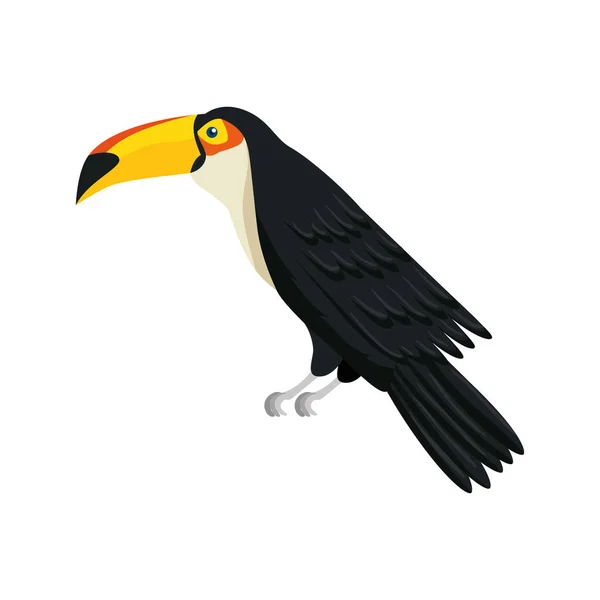 Toucan animale esotico isolato icona — Vettoriale Stock