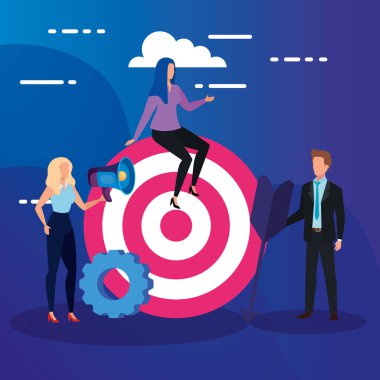 Hedef teçhizat ve insanlar vektör tasarımı