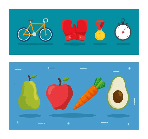 Healthy lifestyle concept vector design — Stock Vector