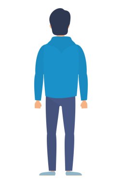 Genç adam geri Avatar karakter simgesi