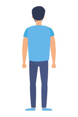 Genç adam geri Avatar karakter simgesi