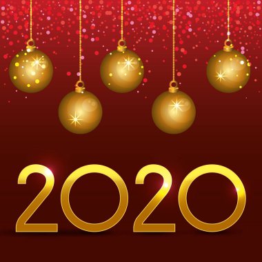 Mutlu yıllar 2020 vektör tasarımı