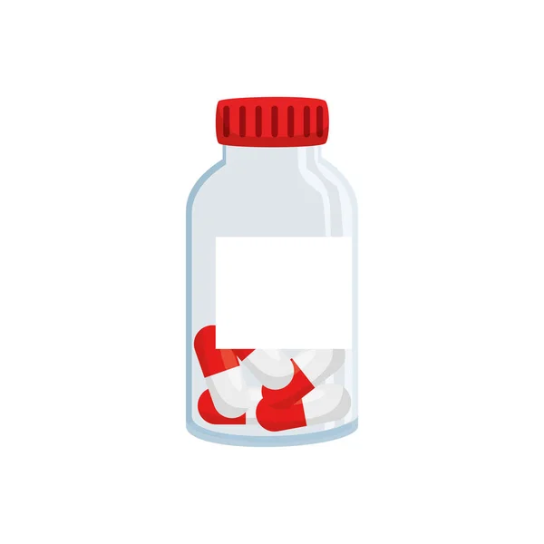 Design de vetor isolado de frasco de vitaminas — Vetor de Stock