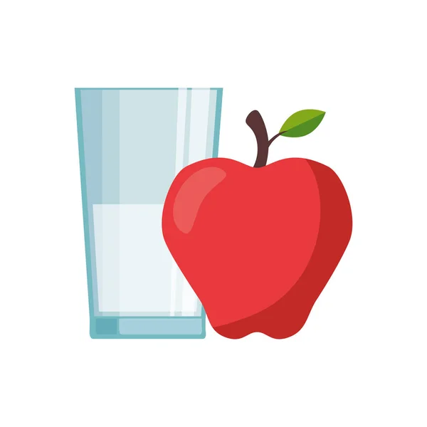 Isolerat mjölkglas och design av äppelvektorer — Stock vektor