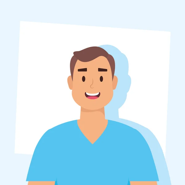 Jovem avatar personagem ícone — Vetor de Stock