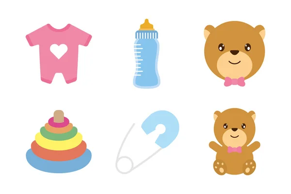 Bundle of baby set icons — Stock Vector