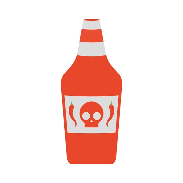 Hot sauce bottle isolated icon — Stock Vector
