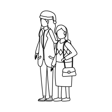 Noel şapkası takan tatlı bir büyükanne ve kızı var.