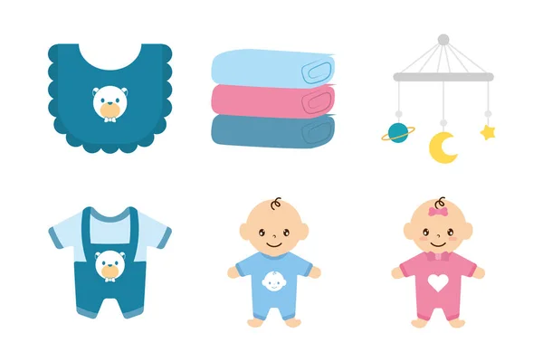 Pacote de ícones de conjunto de bebê — Vetor de Stock