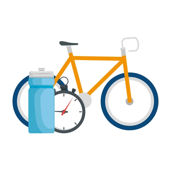 Bike chronometer and bottle vector design — 图库矢量图片