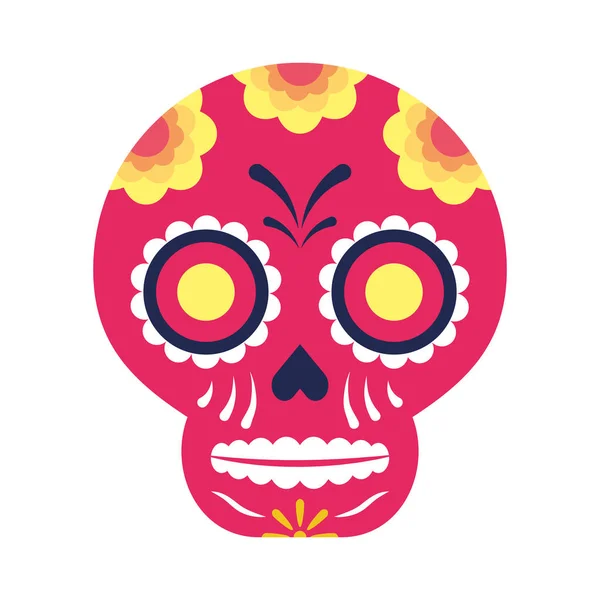 伝統的なメキシコの頭蓋骨の頭のアイコン — ストックベクタ