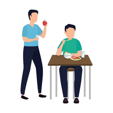 Avatar erkekler ve sağlıklı yaşam vektör tasarım