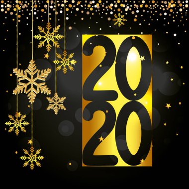 Mutlu yıllar 2020 vektör tasarımı