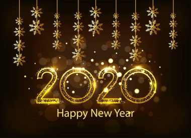 Mutlu yıllar 2020 vektör tasarımı