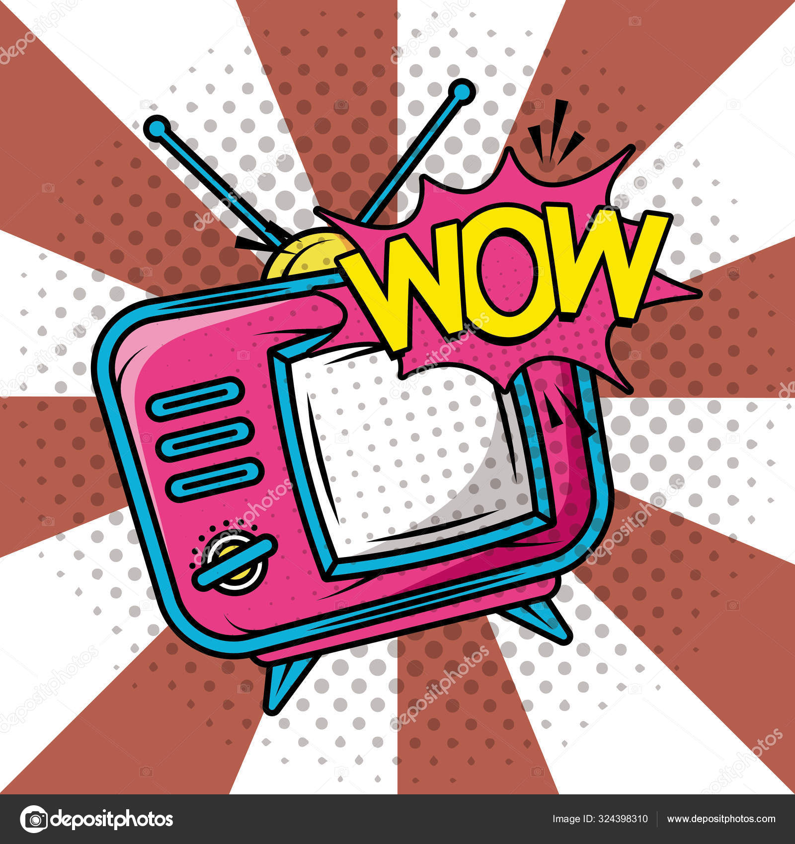 Retro tv pop art style Stock Vector Image by ©yupiramos #324398310 Retro tv pop art style Stock Vector Image by ©yupiramos #324398310