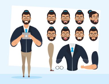 güçlü sakallı adam karakterle yüzleşir