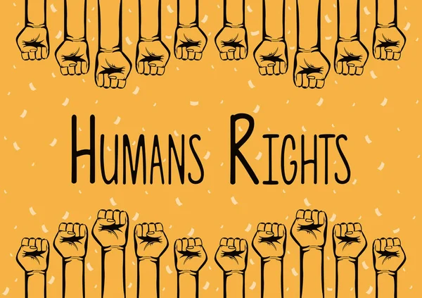 Міжрасові руки кулак боротьба за права людини — стоковий вектор