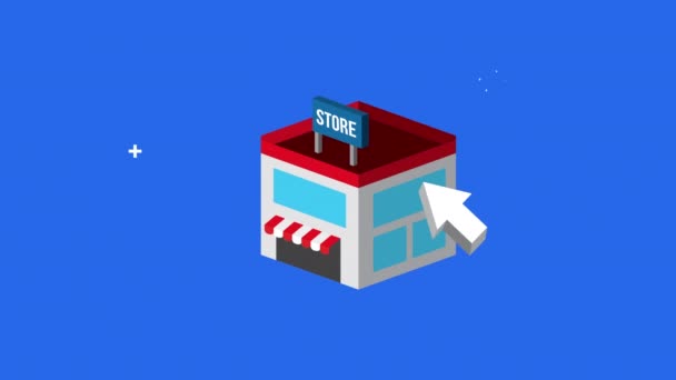 Marketing commerciale con la costruzione di negozi — Video Stock
