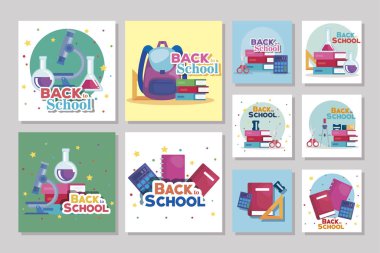 Set simgeleriyle okula geri dön