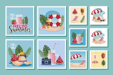 Simgeli yaz sahneleri demeti