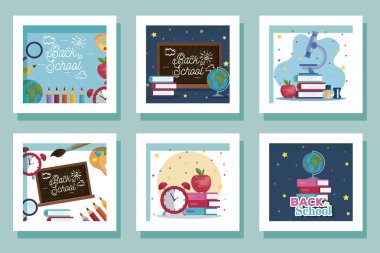 Set simgeleriyle okula geri dön