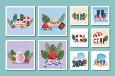 Simgeli yaz sahneleri demeti