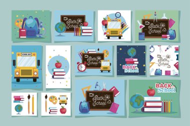 Set simgeleriyle okula geri dön