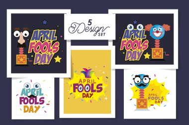 Nisan 1 'in beş tasarımını simge süsleme ile ayarla